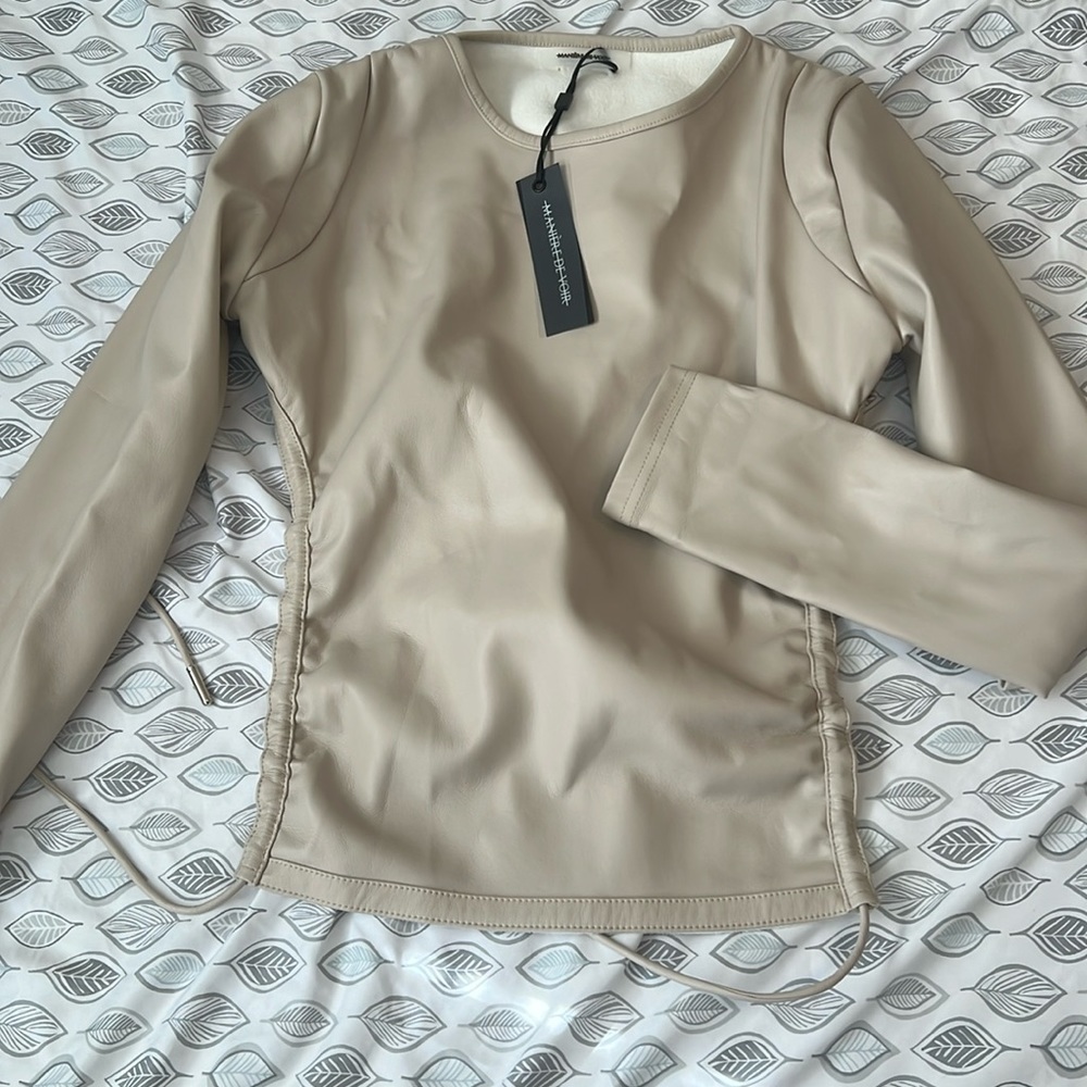 Maniere de voir vegan leather backless top